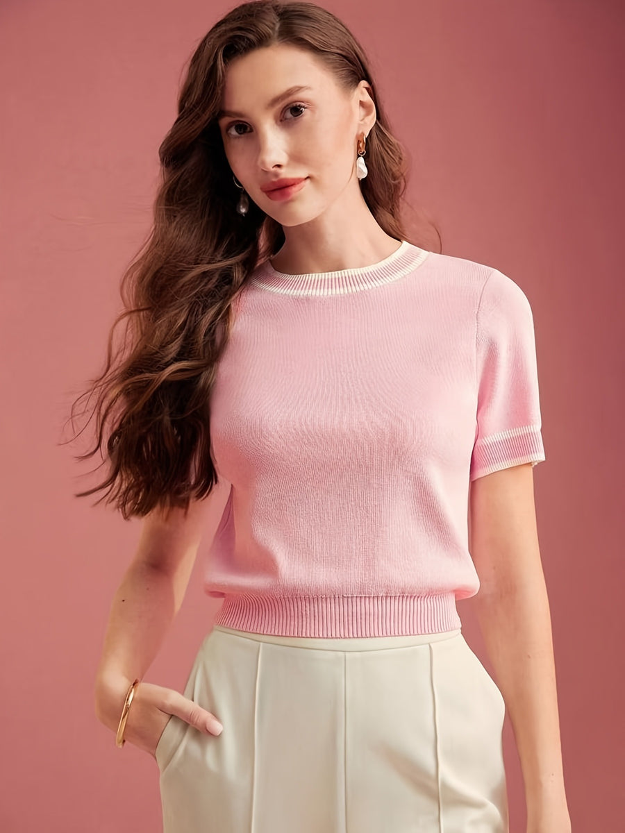 Casual Color-block Knitted Shirt