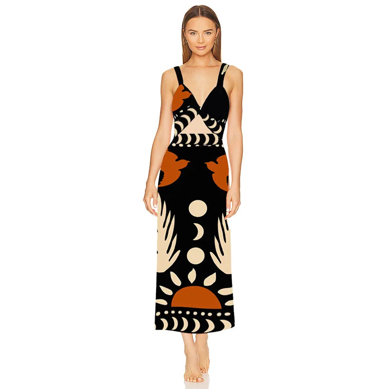 Bird Print Cutout One-Piece Swimsuit