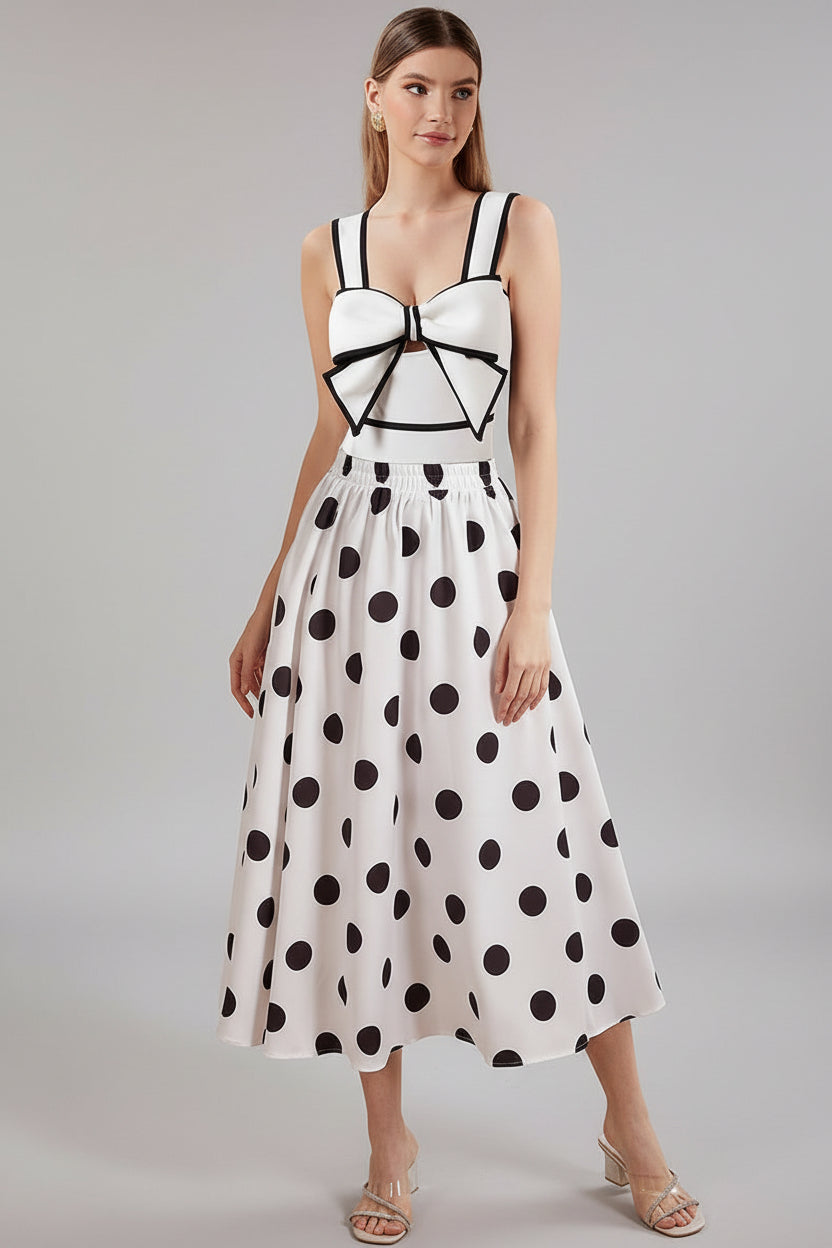 Sailor Sheikh Polka Dot Chiffon Swimsuit Set