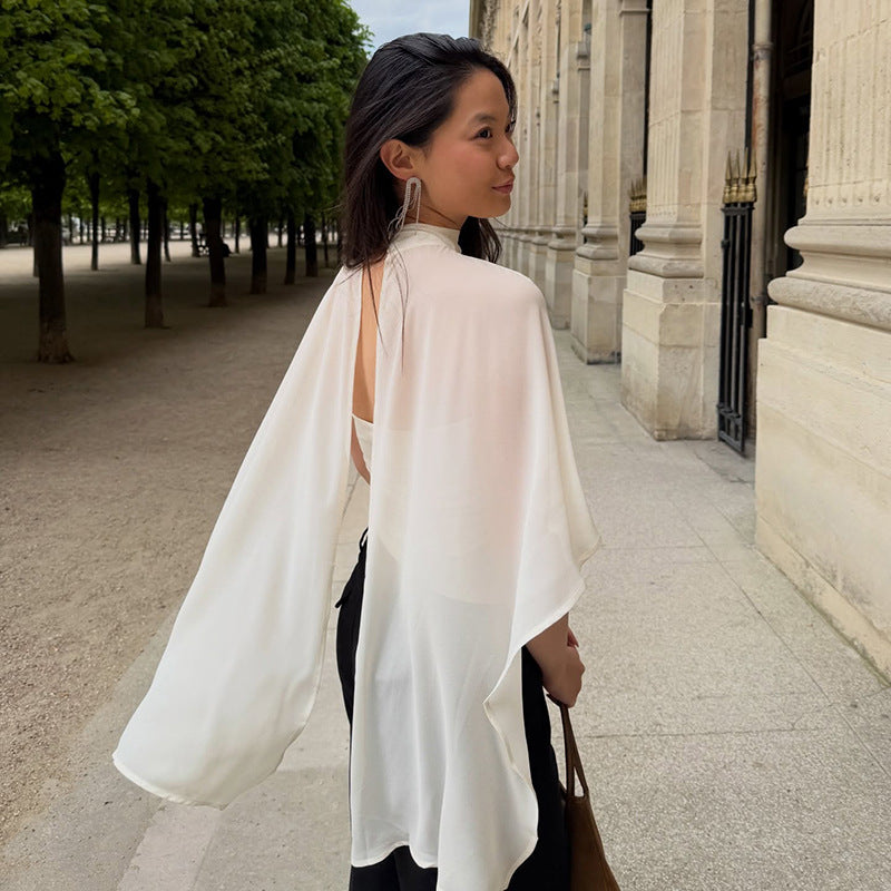 Two Piece Chiffon Cape Top