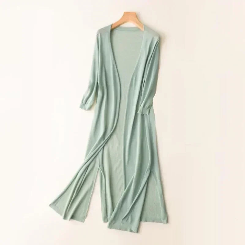 Long Knitted Thin Cardigan