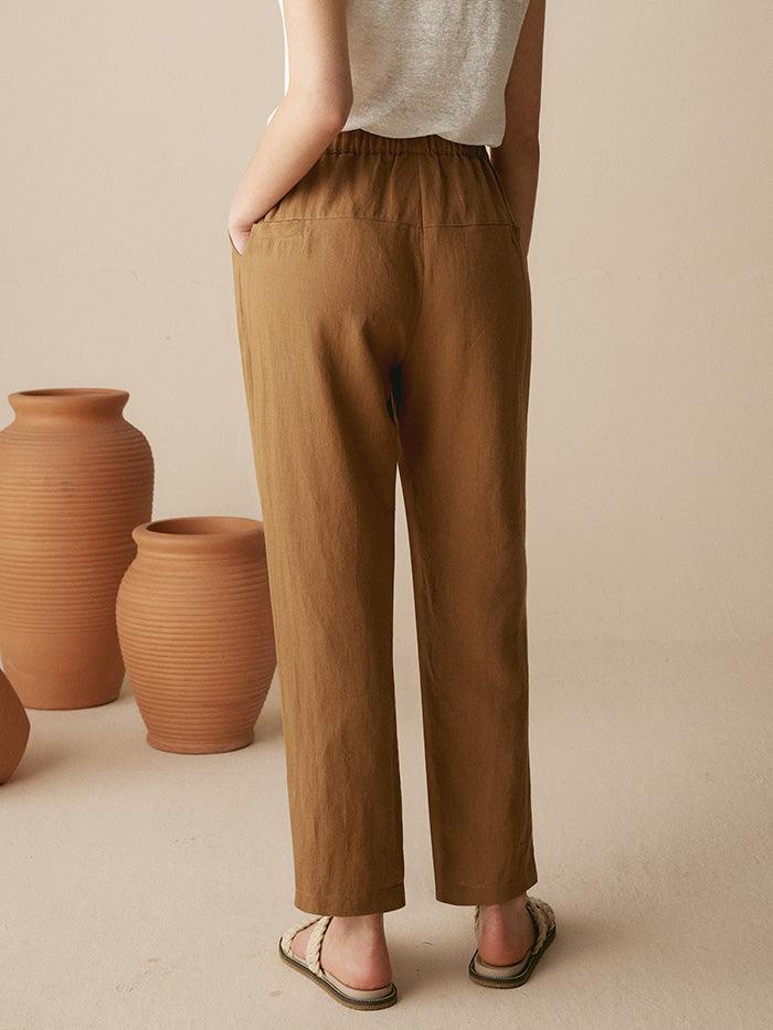 100% Linen Tapered Pants PATRICIA