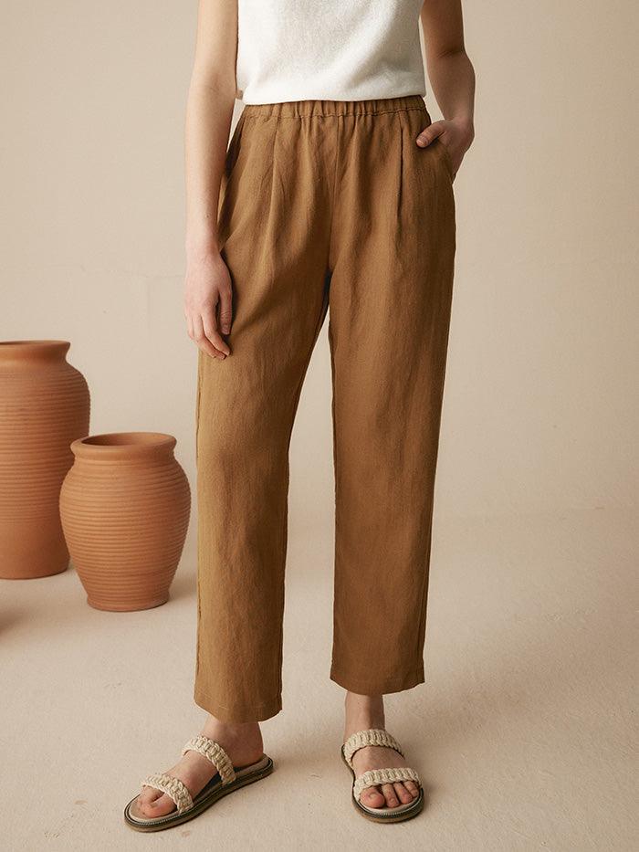 100% Linen Tapered Pants PATRICIA