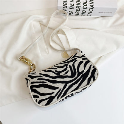 Zebra Print Canvas Bag