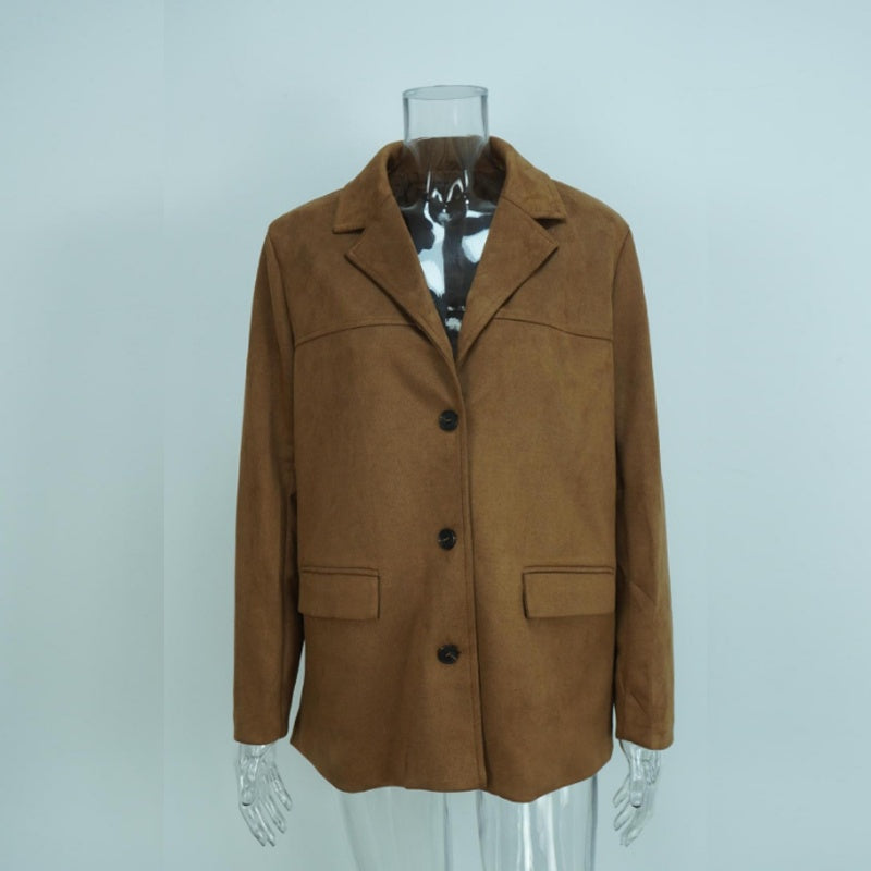 Plus Size Women's Solid Color Blazer Jacket