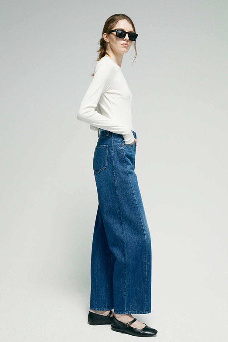 Crush Curve Ankle Blue Jeans HJ052