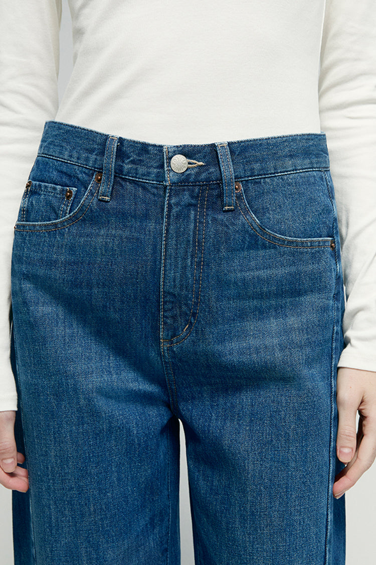 Crush Curve Ankle Blue Jeans HJ052