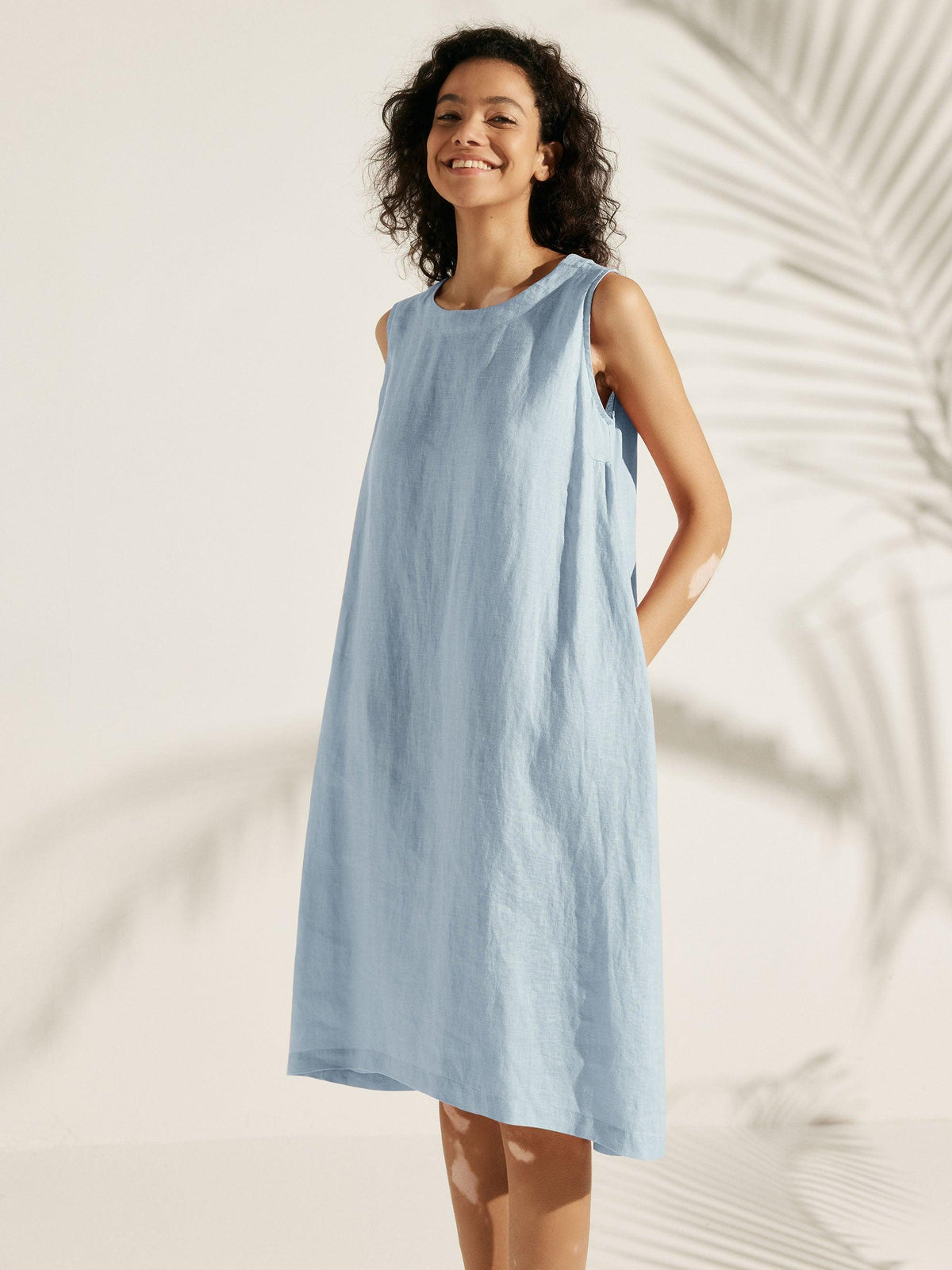100% Linen Sleeveless Dress SIENNA