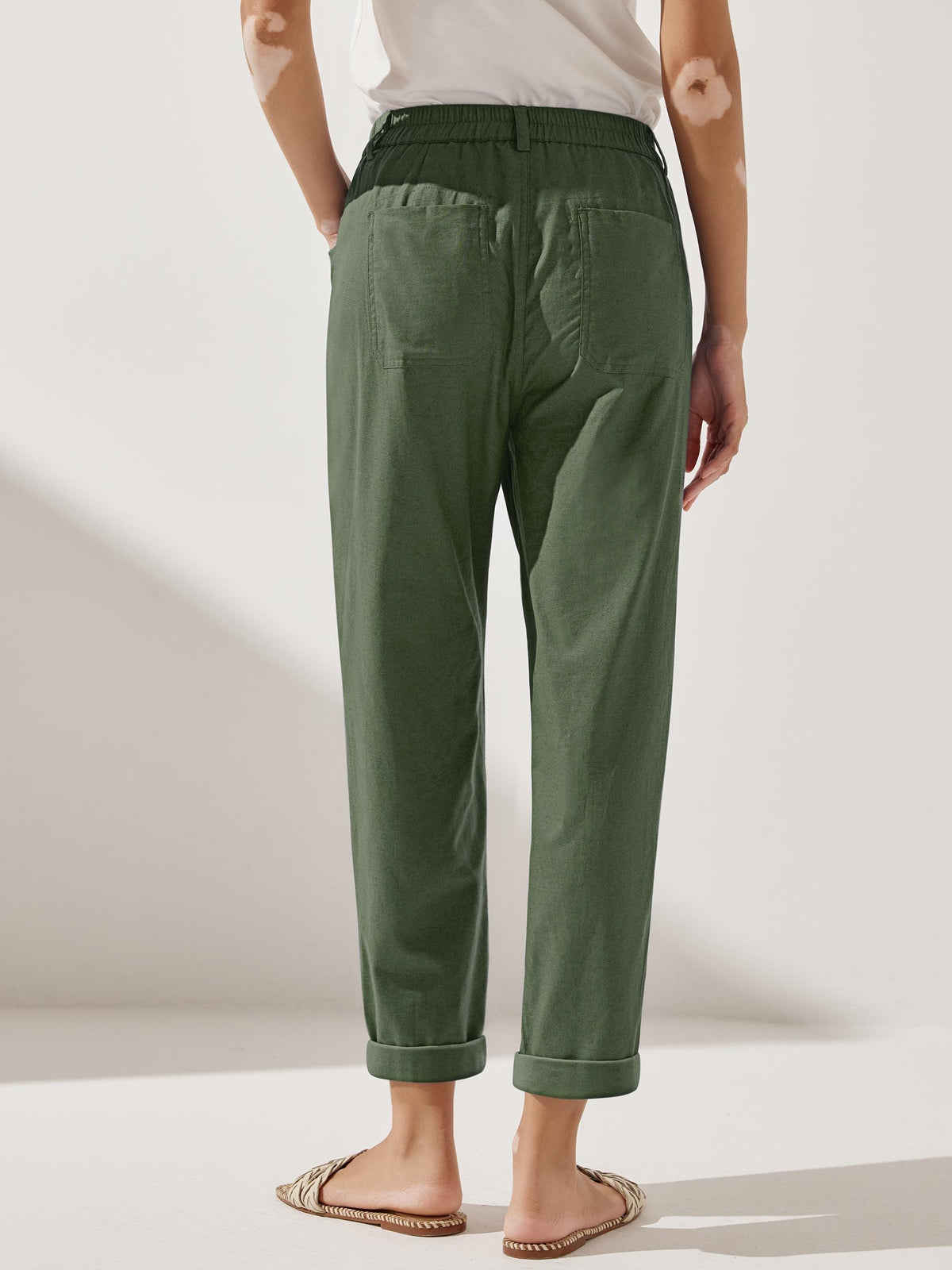 Linen Simple Button Fly Trousers HEIDI