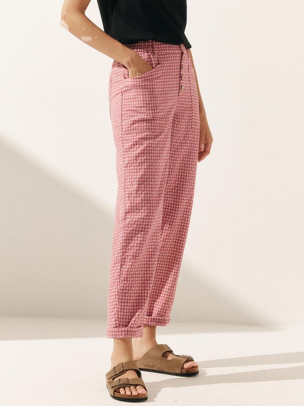 Linen Simple Button Fly Trousers HEIDI