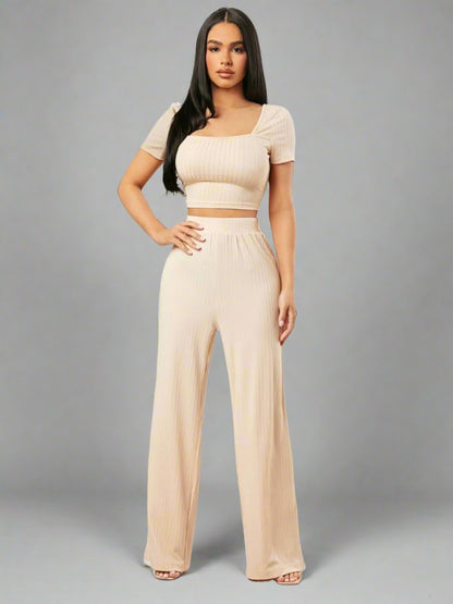 Square Neck Top and Pants Set