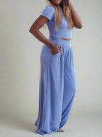 Loungewear Top and Pocketed Pants Set