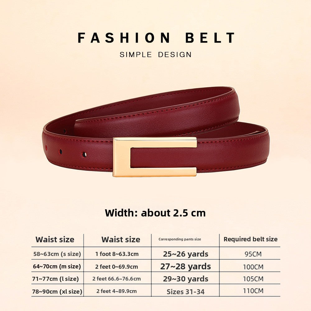 Sleek leather belt