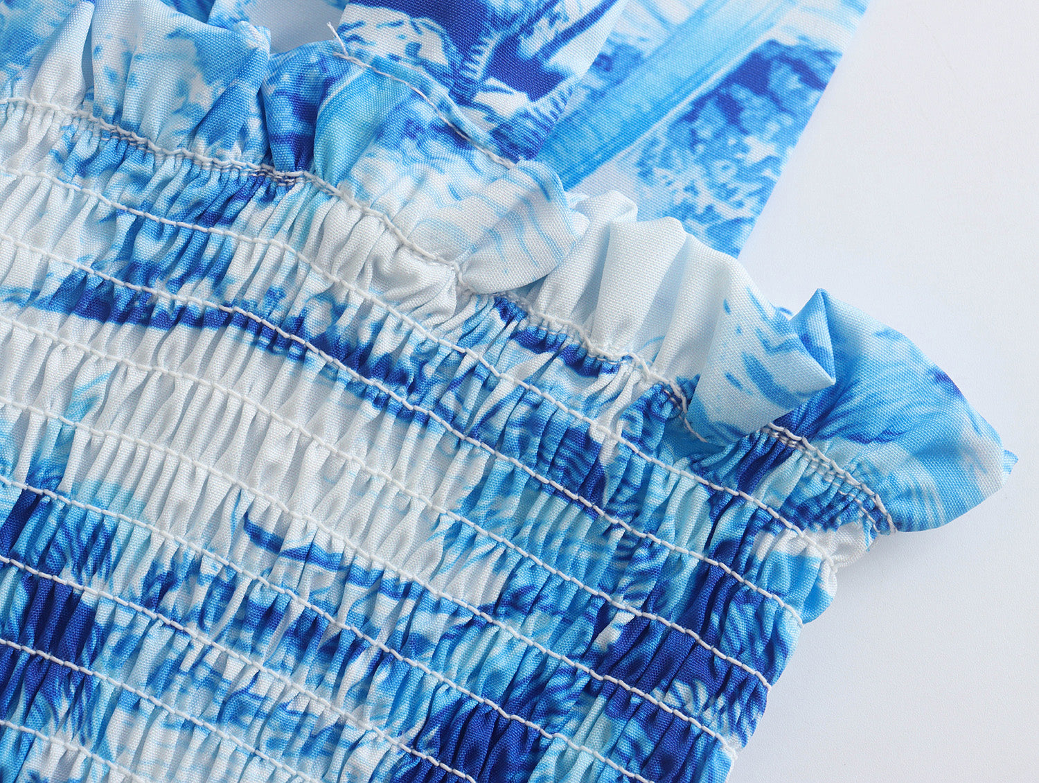 Spring Blue Floral Maxi Dress