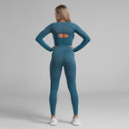 Women's Striped Activewear Set – Gym Leggings & Sports Top