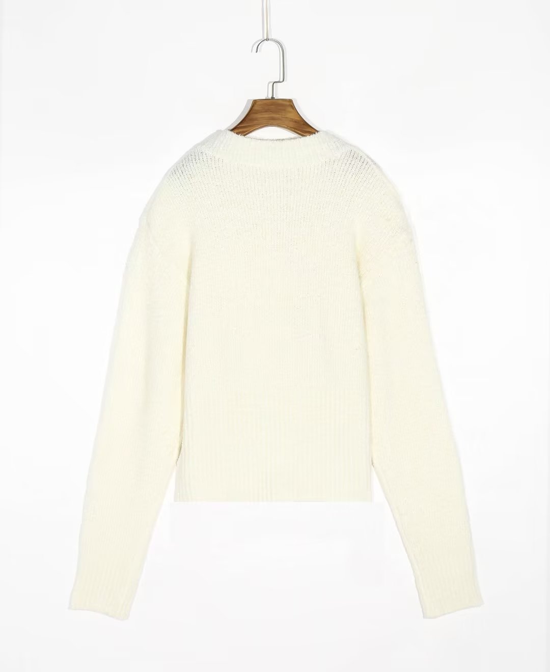 Retro Metal Rose Buckle Knitted Cardigan