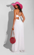 Solid Casual Loose Chiffon Jumpsuit