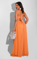 Solid Casual Loose Chiffon Jumpsuit