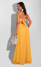 Solid Casual Loose Chiffon Jumpsuit