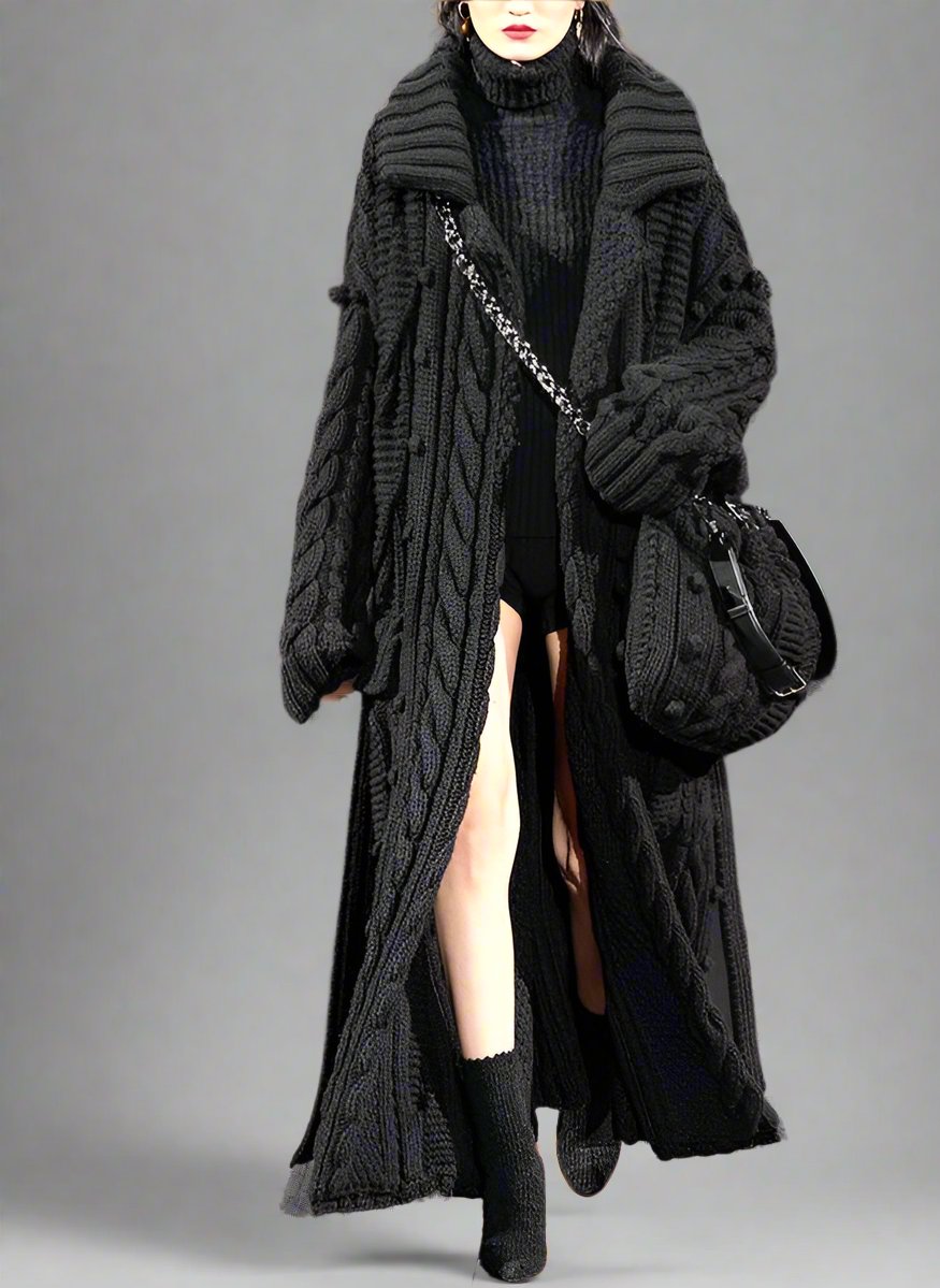 Long Twist Knitted Cardigan