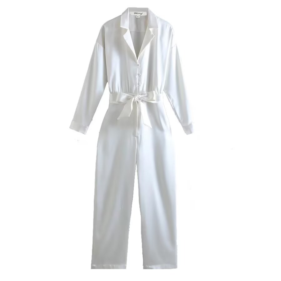 Loose Satin Texture Long Jumpsuit