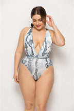 Curve Printed Sexy One-Piece Swimsuit Swimsuit
