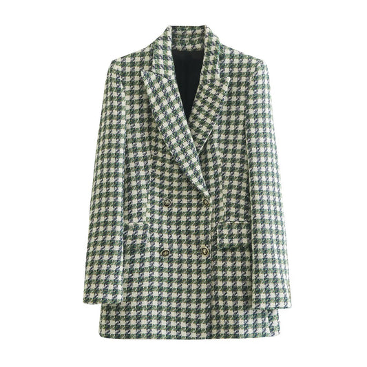 Retro Houndstooth Blazer