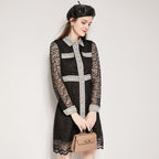Classic Temperament Lace Tulle Fishnet Dress