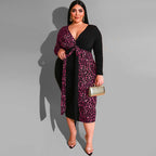 Curve Leopard Print Multicolor Sheath Dress