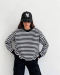 Simple Striped Long Sleeve T shirt