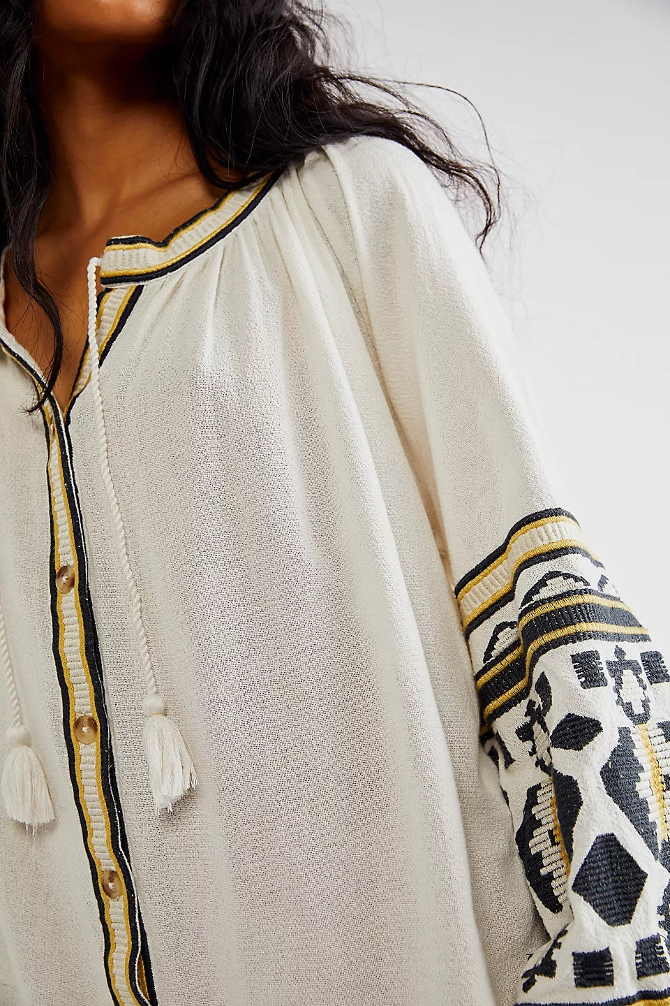 Embroidered Loose Cardigan Dress