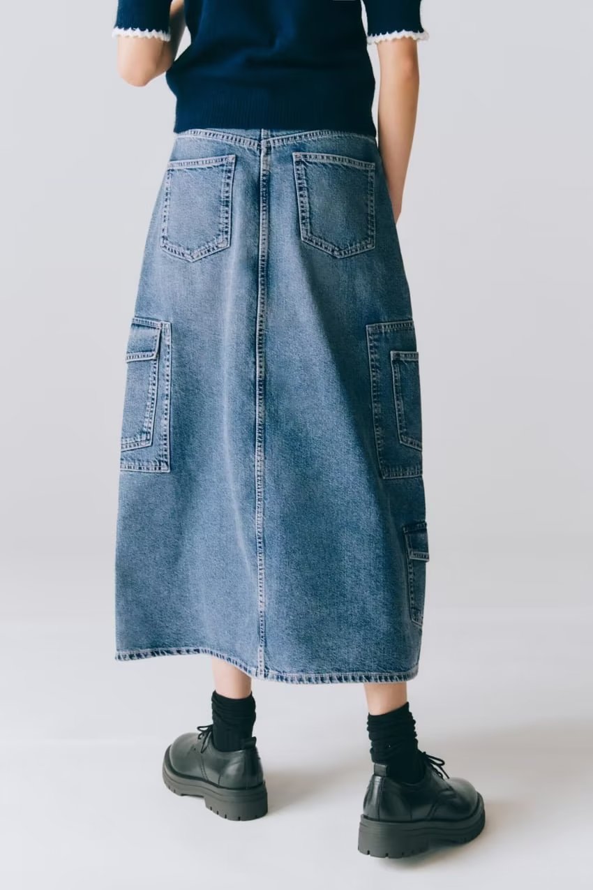 Street Cargo Denim Skirt