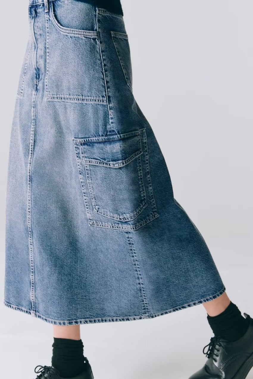 Street Cargo Denim Skirt