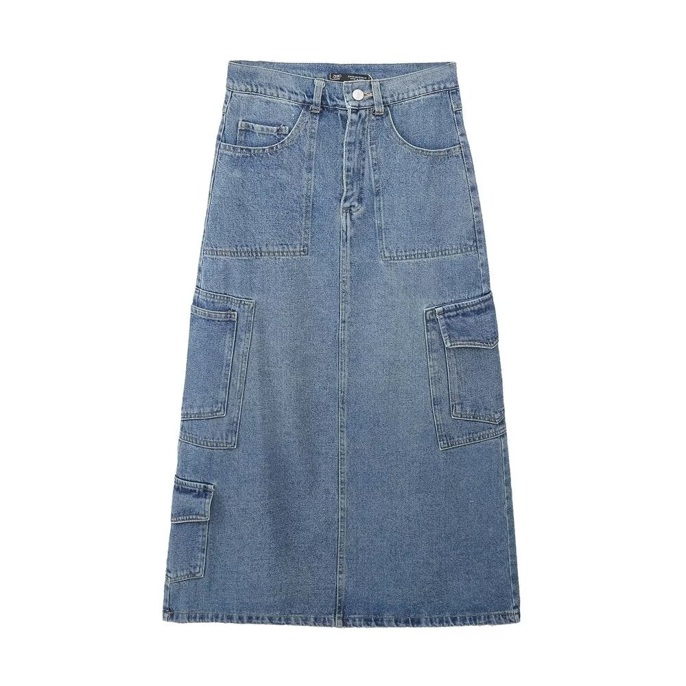 Street Cargo Denim Skirt