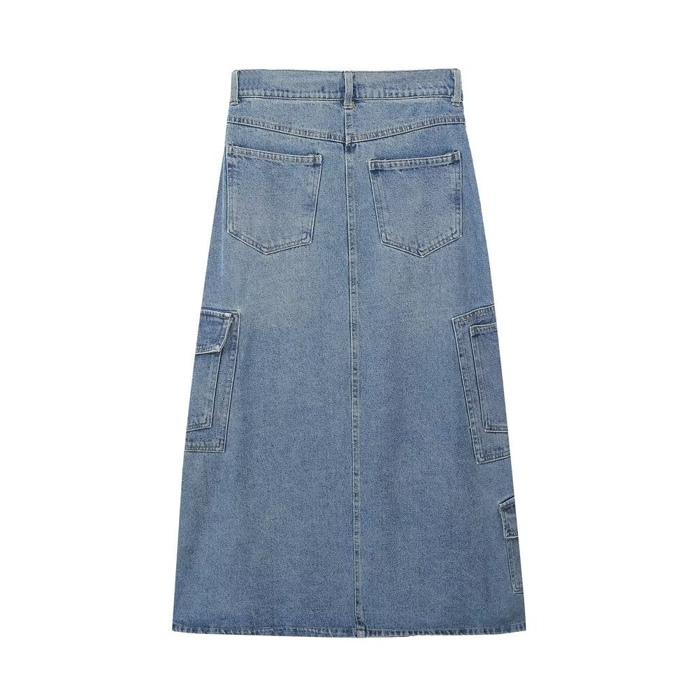 Street Cargo Denim Skirt