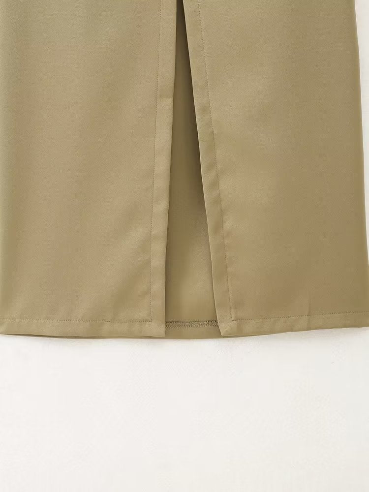 Slim Overalls Midi Skirt