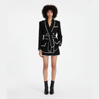 High End Tweed Business Blazer Suit Set