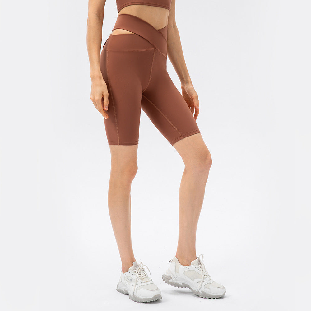 Cross Waist Yoga Shorts