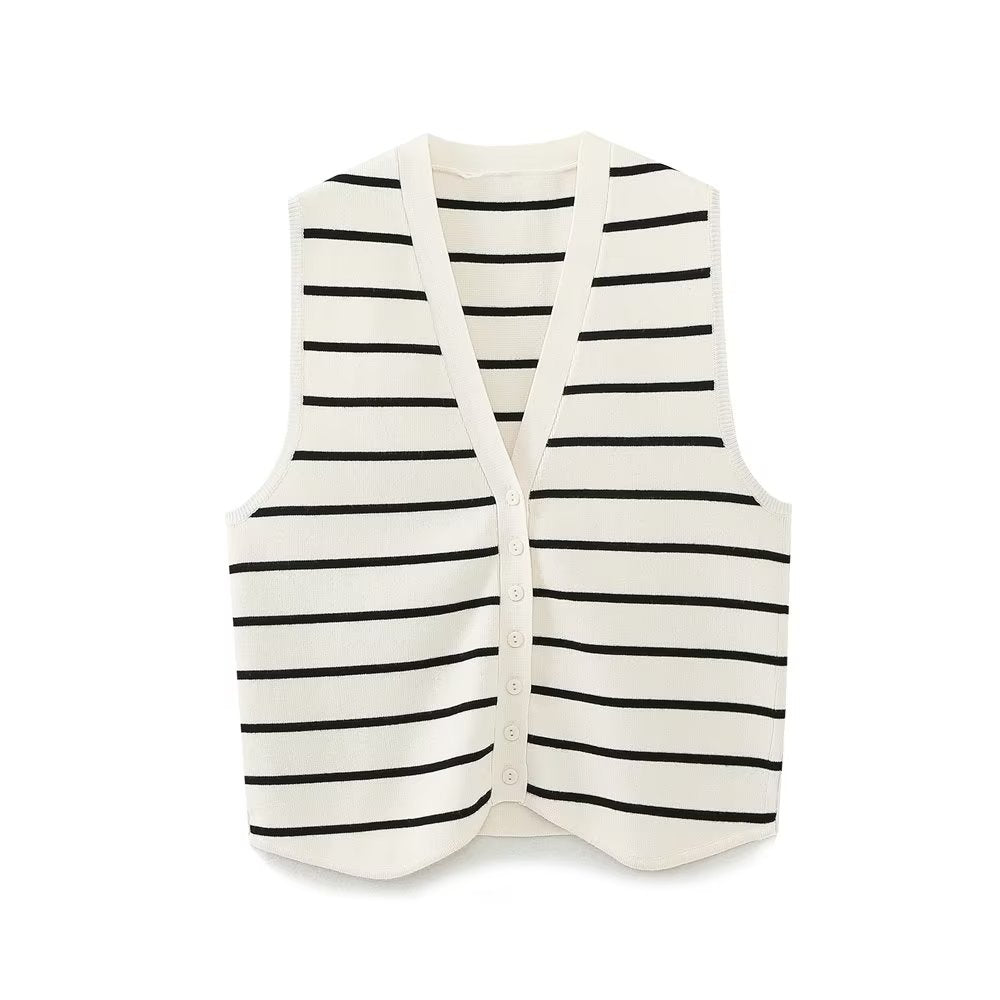 Knitted Striped Vest