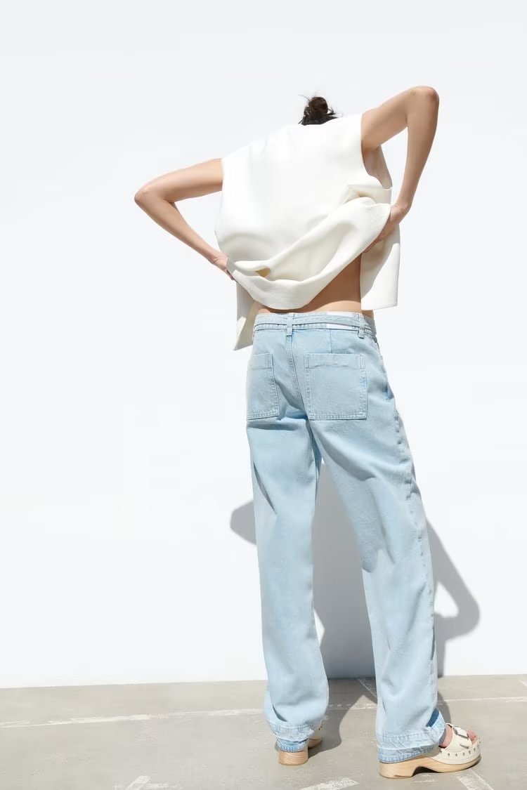 Light Blue Wide Leg Jeans pants