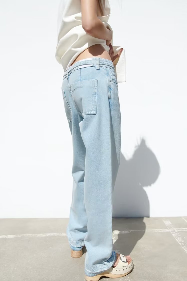 Light Blue Wide Leg Jeans pants