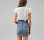 Hip denim skirt