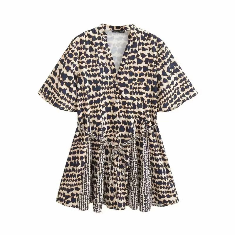 Double Breasted Short Sleeve Dress