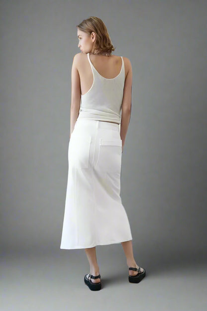 Front Slit Straight Skirt