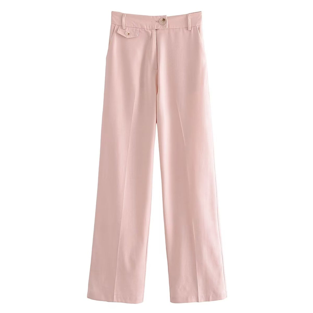 Linen Pink Dress Pants