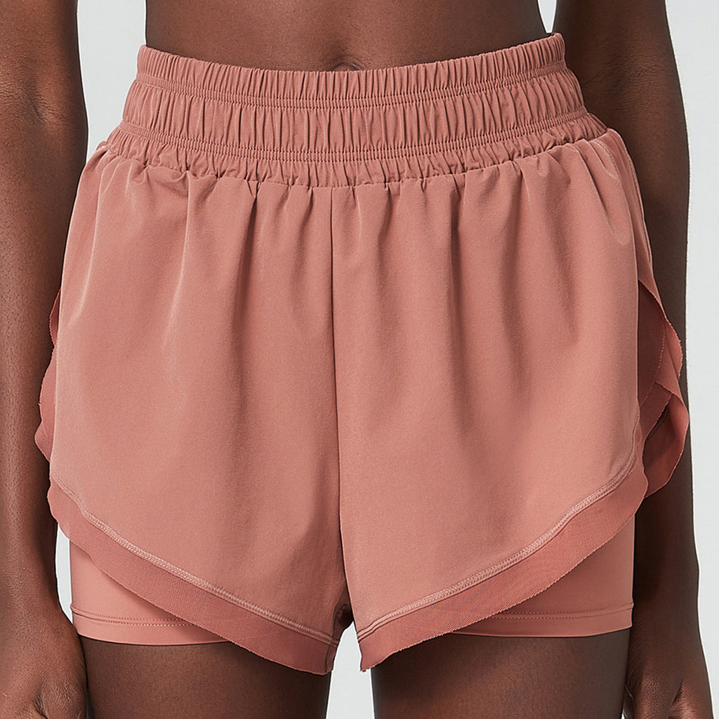 Cold Cover Loose False Two Pieces Sports Shorts Women Anti Exposure Ice Feeling Fitness Yoga Shorts