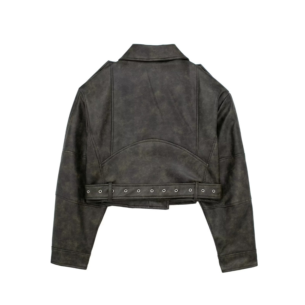 Blogger Faux Leather Jacket Coat