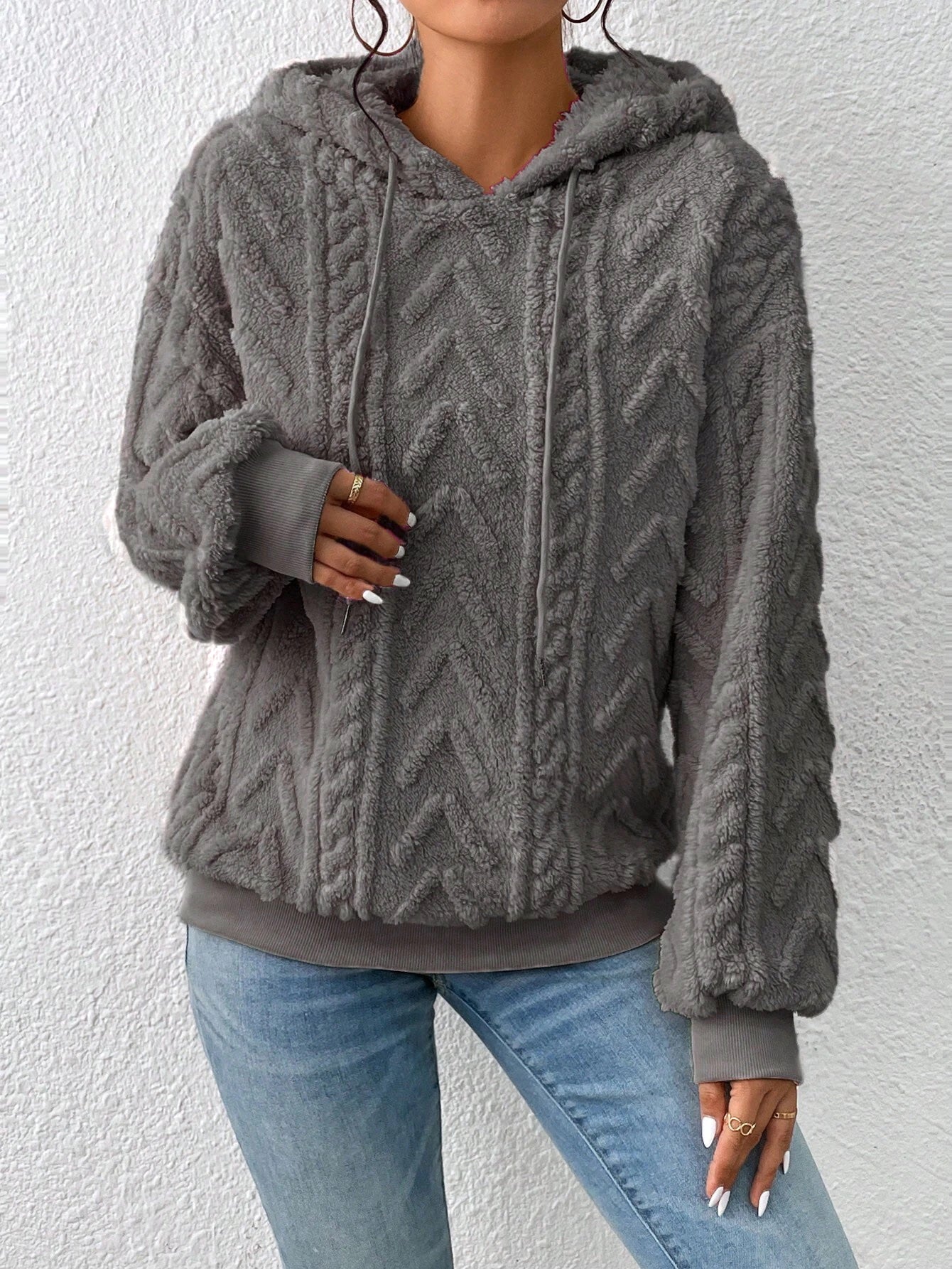 Flannel Hooded Loose Plush Sweater