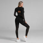 Women's Striped Activewear Set – Gym Leggings & Sports Top