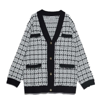 Women's tweed knitted cardigan